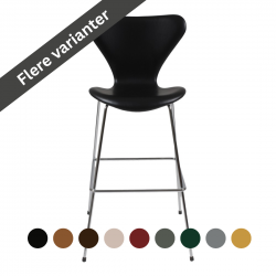 Arne Jacobsen Seven bar chair 3197/3187 reupholstered black or cognac classic leather