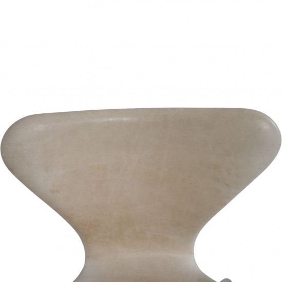Sæt af 6 Arne Jacobsen Syver stole i patineret natur læder 1990'erne