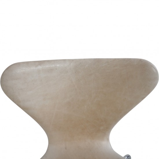 Sæt af 6 Arne Jacobsen Syver stole i patineret natur læder 1990'erne
