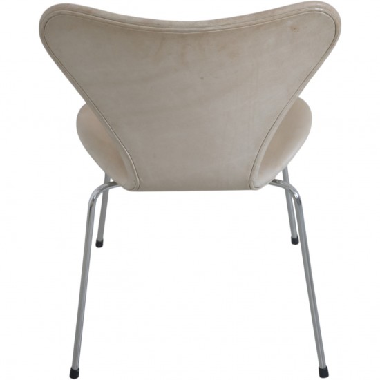 Sæt af 6 Arne Jacobsen Syver stole i patineret natur læder 1990'erne