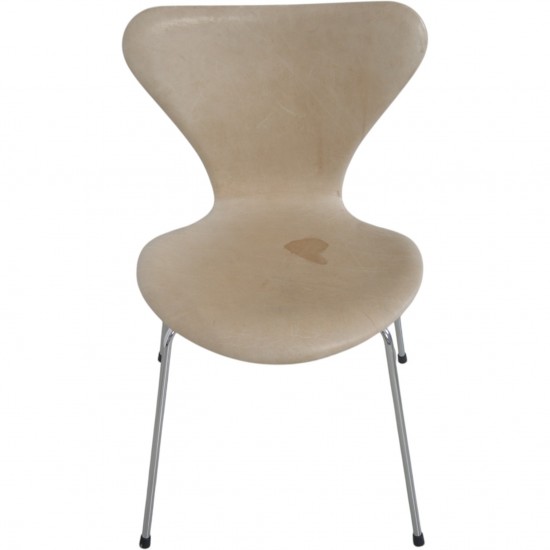 Sæt af 6 Arne Jacobsen Syver stole i patineret natur læder 1990'erne