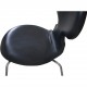 Sæt af 2 Arne Jacobsen Myre stole i sort læder 2000'erne