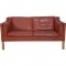 Børge Mogensen 2212 2.personers sofa i rødt læder 1980'erne