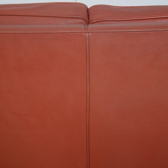 Børge Mogensen 2212 2.personers sofa i rødt læder 1980'erne