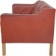 Børge Mogensen 2212 2.personers sofa i rødt læder 1980'erne