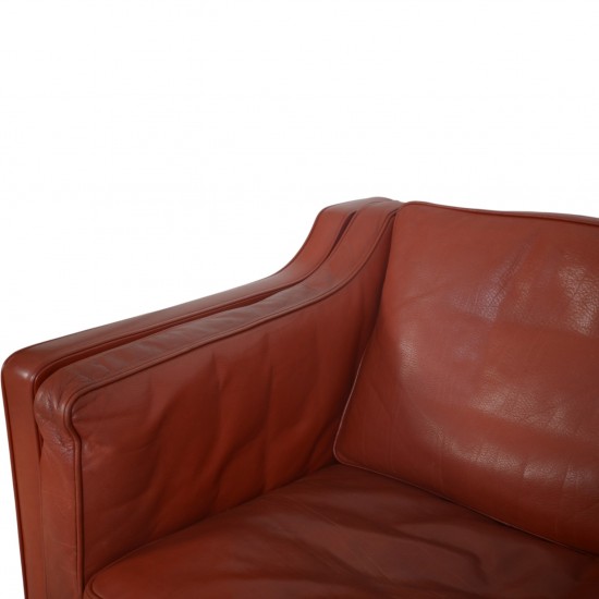 Børge Mogensen 2212 2.personers sofa i rødt læder 1980'erne