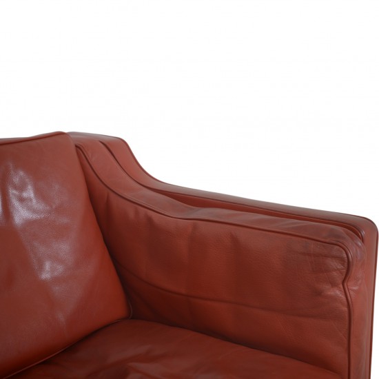 Børge Mogensen 2212 2.personers sofa i rødt læder 1980'erne