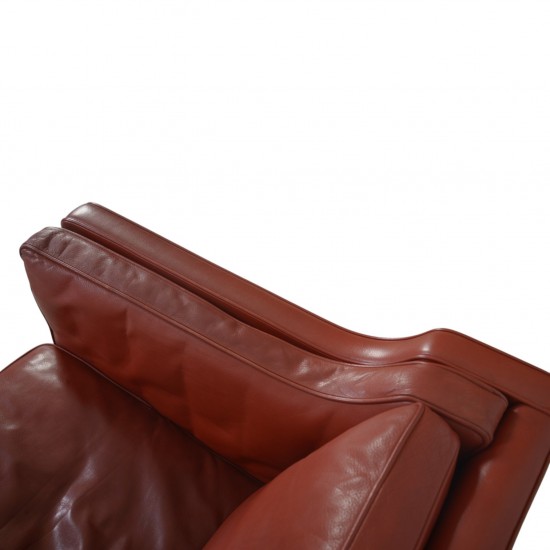 Børge Mogensen 2212 2.personers sofa i rødt læder 1980'erne