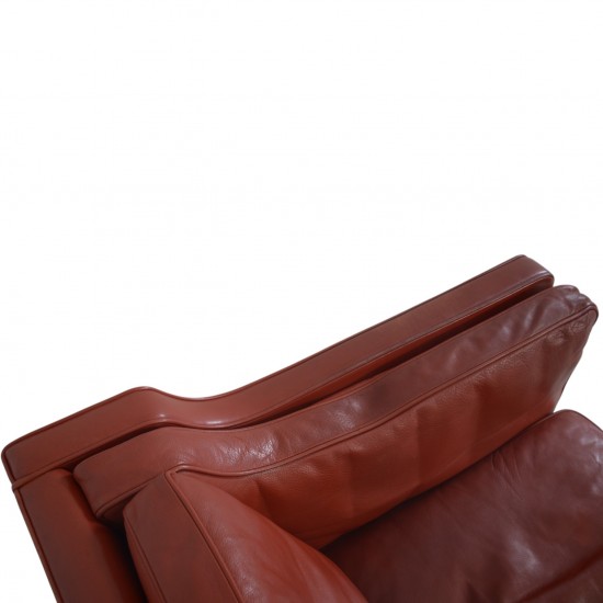 Børge Mogensen 2212 2.personers sofa i rødt læder 1980'erne