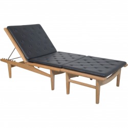 Hans Wegner GE1 daybed i eg og sort læder 2018