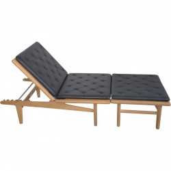 Hans Wegner GE1 daybed i eg og sort læder 2018