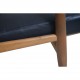 Hans Wegner GE240 3.personers cigar sofa i eg og sort læder 1970'erne