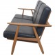 Hans Wegner GE240 3.personers cigar sofa i eg og sort læder 1970'erne