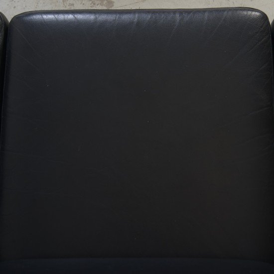 Hans Wegner GE240 3.personers cigar sofa i eg og sort læder 1970'erne