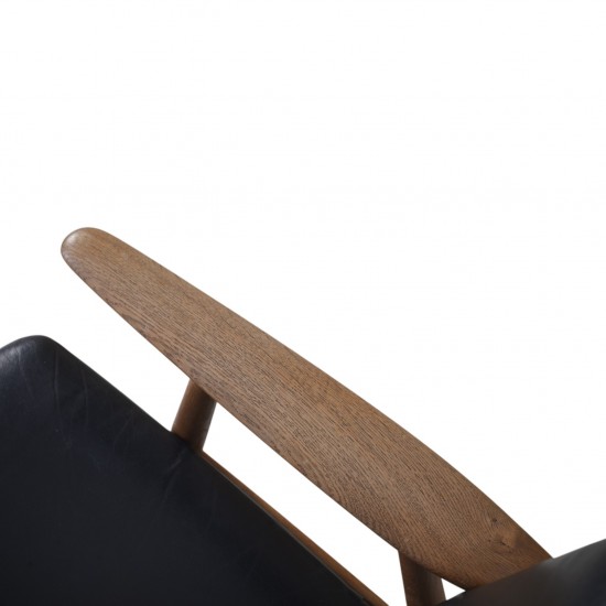 Hans Wegner GE240 3.personers cigar sofa i eg og sort læder 1970'erne