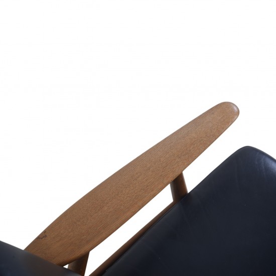 Hans Wegner GE240 3.personers cigar sofa i eg og sort læder 1970'erne
