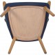 Hans Wegner Mama Bear stol i blåt stof og eg 2010'erne