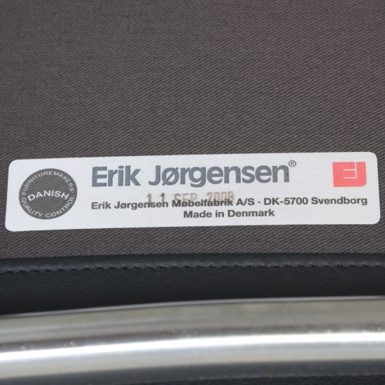 Hans Wegner Ox chair med skammel i sort anilin læder 2008