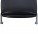 Hans Wegner Ox chair med skammel i sort anilin læder 2008