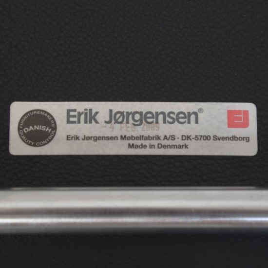 Hans Wegner Ox chair med skammel i sort anilin læder 2008