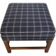Kaare Klint KK6212 Sæt med wing chair og skammel i blåt Cotil stof 1980'erne