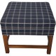 Kaare Klint KK6212 Sæt med wing chair og skammel i blåt Cotil stof 1980'erne