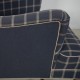 Kaare Klint KK6212 Sæt med wing chair og skammel i blåt Cotil stof 1980'erne