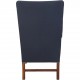 Kaare Klint KK6212 Sæt med wing chair og skammel i blåt Cotil stof 1980'erne