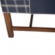 Kaare Klint KK6212 Sæt med wing chair og skammel i blåt Cotil stof 1980'erne