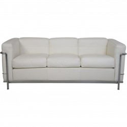 Le Corbusier LC2 3.personers sofa i hvid læder 2000'erne