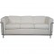 Le Corbusier LC2 3.personers sofa i hvid læder 2000'erne