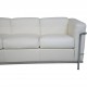Le Corbusier LC2 3.personers sofa i hvid læder 2000'erne