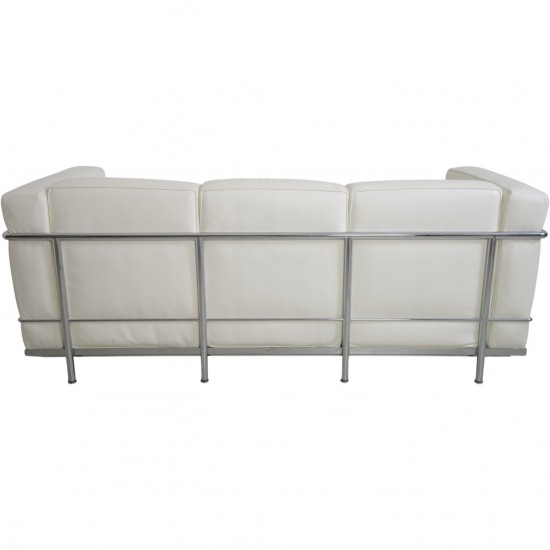 Le Corbusier LC2 3.personers sofa i hvid læder 2000'erne