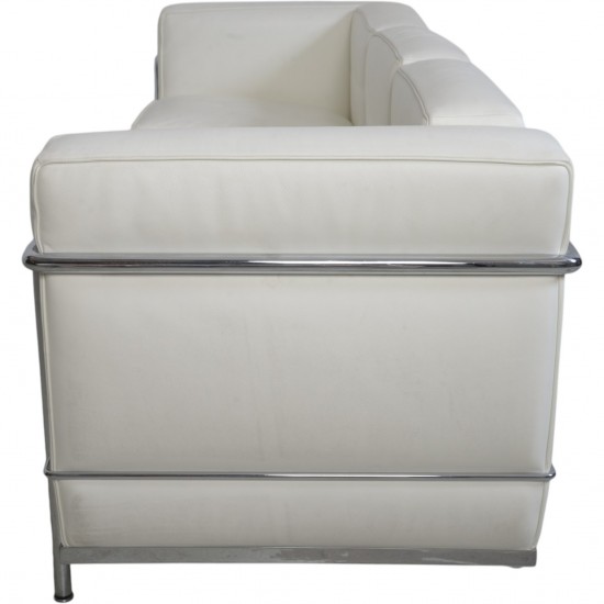 Le Corbusier LC2 3.personers sofa i hvid læder 2000'erne