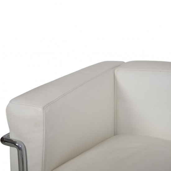 Le Corbusier LC2 3.personers sofa i hvid læder 2000'erne