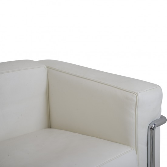 Le Corbusier LC2 3.personers sofa i hvid læder 2000'erne