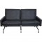 Poul Kjærholm PK31 2.personers sofa i sort Nevada læder 1991