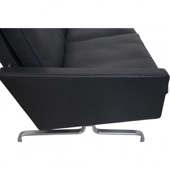 Poul Kjærholm PK31 2.personers sofa i sort Nevada læder 1991