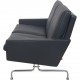Poul Kjærholm PK31 2.personers sofa i sort Nevada læder 1991