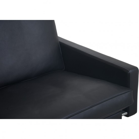 Poul Kjærholm PK31 2.personers sofa i sort Nevada læder 1991
