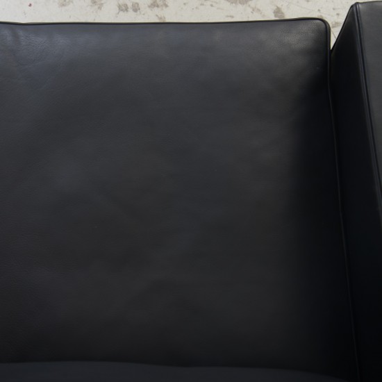 Poul Kjærholm PK31 2.personers sofa i sort Nevada læder 1991