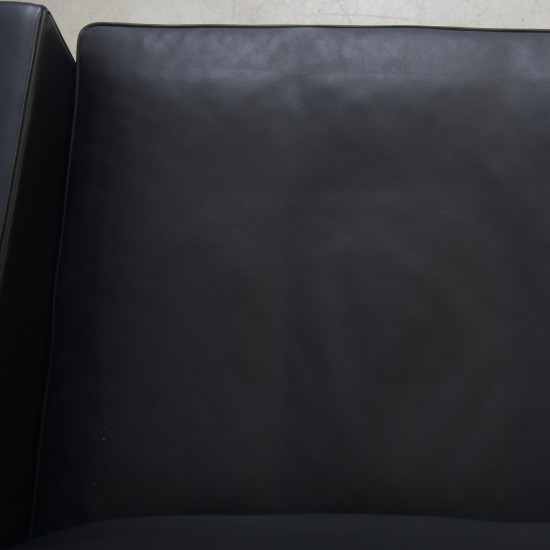 Poul Kjærholm PK31 2.personers sofa i sort Nevada læder 1991