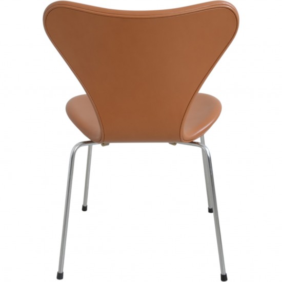 Sæt af 6 Arne Jacobsen Syver stole i cognac classisc læder