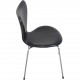 Sæt af 4 Arne Jacobsen Syver stole i sort læder