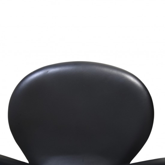 Sæt på 7 Arne Jacobsen Syver stole i sort læder