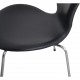 Sæt på 7 Arne Jacobsen Syver stole i sort læder