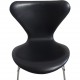 Sæt på 7 Arne Jacobsen Syver stole i sort læder