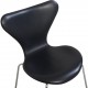 Sæt på 7 Arne Jacobsen Syver stole i sort læder