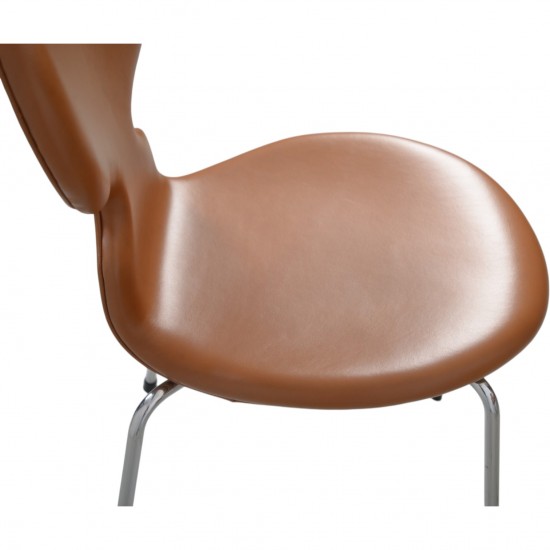 Sæt af 6 Arne Jacobsen Myre stole i cognac classic læder 1990'erne