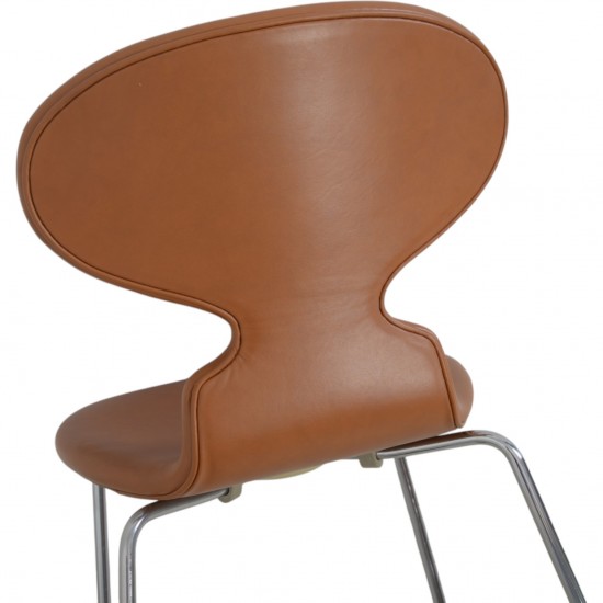 Sæt af 6 Arne Jacobsen Myre stole i cognac classic læder 1990'erne